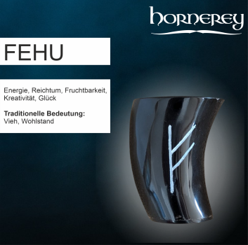 Horn cup with rune engraving